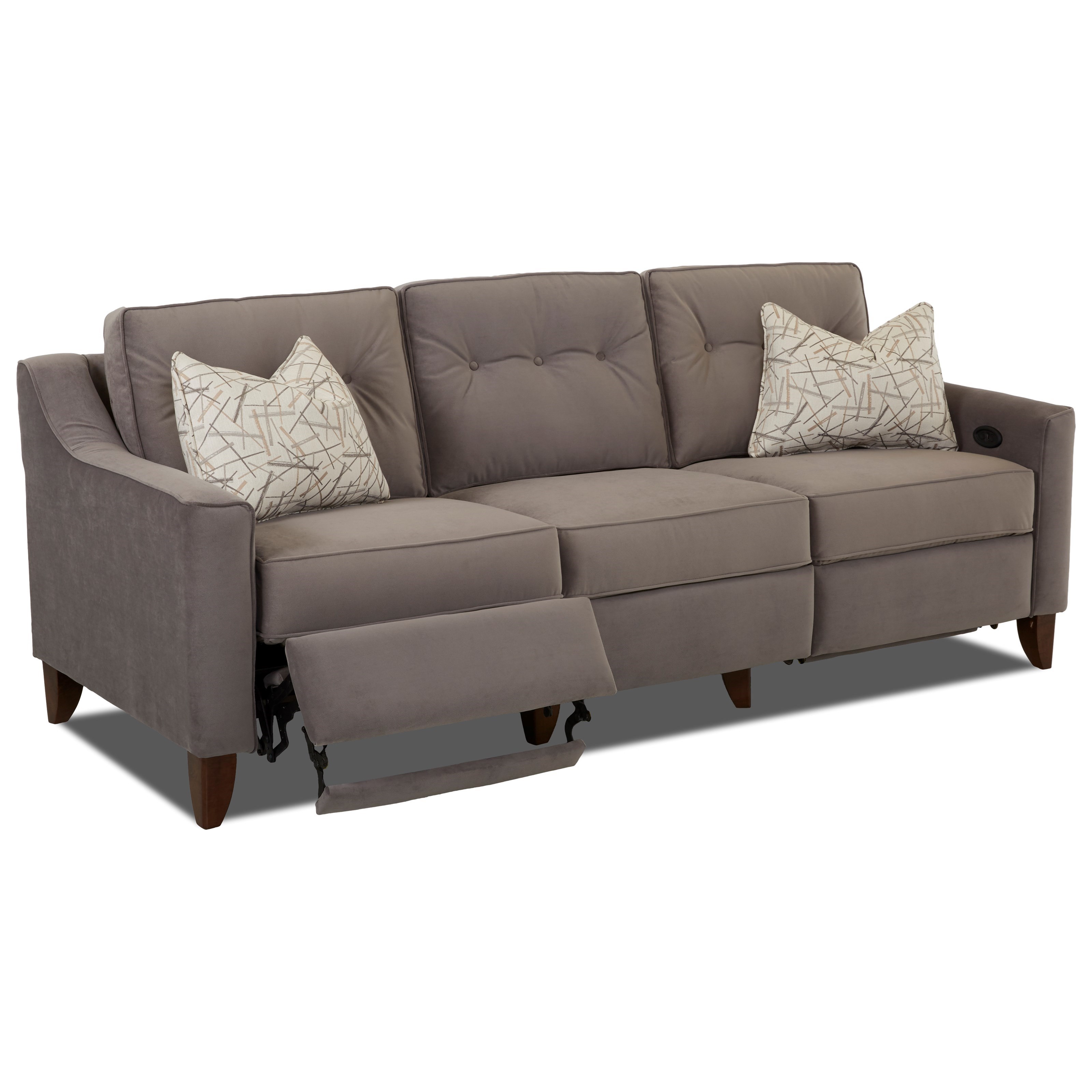 Klaussner Audrina Contemporary High Leg Power Reclining Sofa | Sheely's